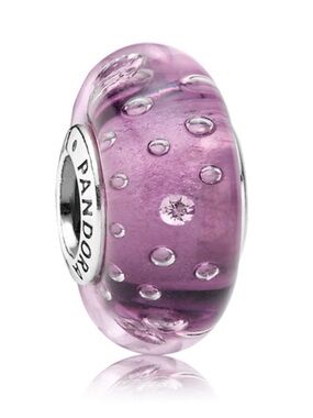 Pandora Purple Effervescence Murano Glass Charm - retired
